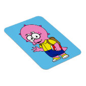Magnet Flexible Tricératops Nerd Avec Sac À Dos Et Manuel. (Côté Droit)