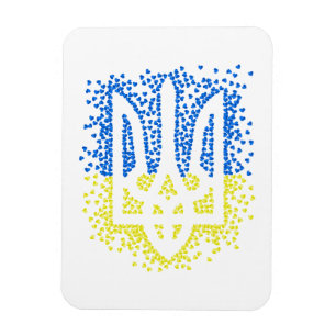 Magnet Flexible Trident de l'emblème ukrainien tryzub dispersant l