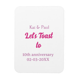 Magnet Flexible Trinquons au 10ème anniversaire de mariage rose no