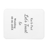 Magnet Flexible Trinquons au mariage nom date simple couple (Horizontal)