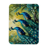 Magnet Flexible Trio des paons dans la forêt de la jungle (Vertical)