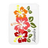 Magnet Flexible Trio Hibiscus coloré Personnalisé (Vertical)