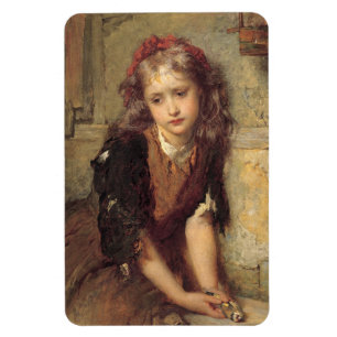 Magnet Flexible Triste fille avec un Oiseau d'Or Mort (Sympathie p