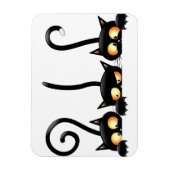 Magnet Flexible Trois Curieux Chats Noirs (Vertical)
