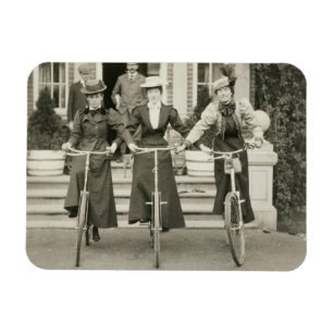 Magnet Flexible Trois femmes à vélo, début des années 1900 (photo 