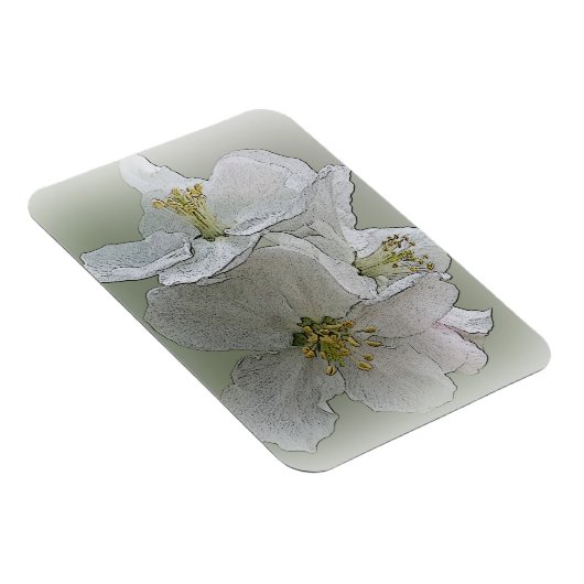 Magnet Flexible trois fleurs blanches (Côté Droit)