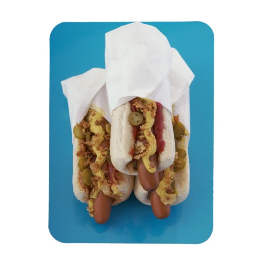 Magnet Flexible Trois hot dogs en petits pains (Vertical)