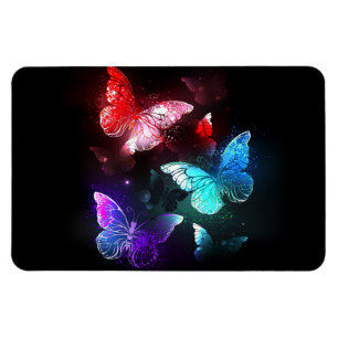 Magnet Flexible Trois papillons lumineux sur fond de nuit