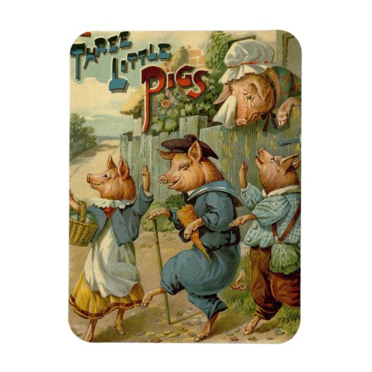 Magnet Flexible Trois Petits Chiens Vintage Fairy Tale (Vertical)