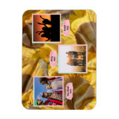 Magnet Flexible Trois photos personnalisées Texte de soie Sunflowe (Vertical)