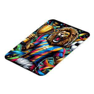 Magnet Flexible Trophée de football champion de soccer Lion Victoi
