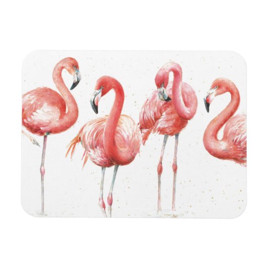 Magnet Flexible Tropical | Famille de Flamants roses (Horizontal)