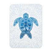 Magnet Flexible Tropical Island Sea Turtle Design en bleu (Vertical)