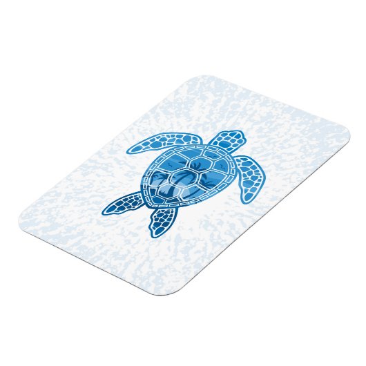 Magnet Flexible Tropical Island Sea Turtle Design en bleu (Côté Gauche)