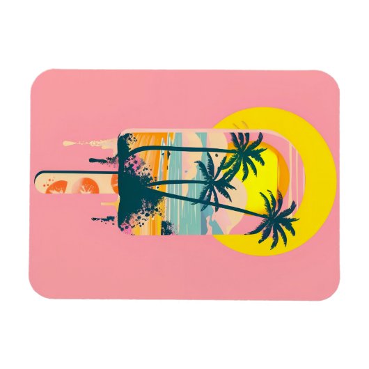 Magnet Flexible Tropical Summer Sunset Sweets Paradise (Horizontal)