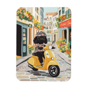 Magnet Flexible Trottinette de style doodle noir dans les rues de
