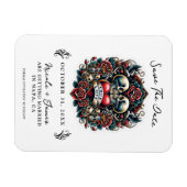 Magnet Flexible True Love Skeleton Heart Tattoo Enregistrer la dat (Horizontal)