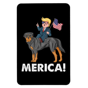 Magnet Flexible Trump Merica Rottweiler Chien Héros américain