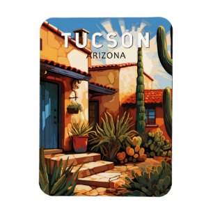Magnet Flexible Tucson Arizona Travel Art Vintage