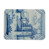 Magnet Flexible Tuile de Delft montrant un pont-levis au-dessus d' (Horizontal)