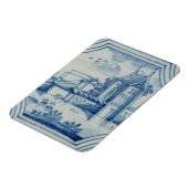 Magnet Flexible Tuile de Delft montrant un pont-levis au-dessus d' (Côté Gauche)