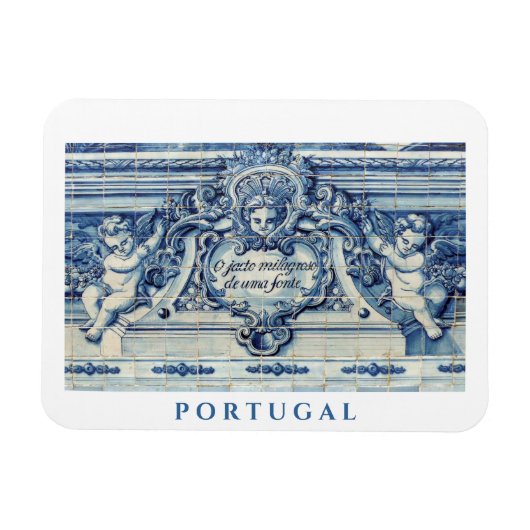 Magnet Flexible Tuiles murales portugaises bleues et blanches avec (Horizontal)