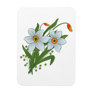 Magnet Flexible Tulipes et fleurs de jonquilles
