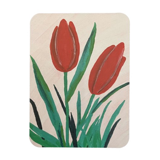 Magnet Flexible Tulipes rouges (Vertical)