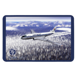 Magnet Flexible Tupolev (Т у п о л в) Tu-104 Au-dessus de la Sibér