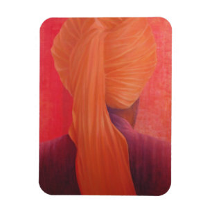 Magnet Flexible Turban orange rouge