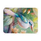 Magnet Flexible Turquoise aile crête blanche Imaginaire Oiseau (Horizontal)