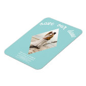 Magnet Flexible Turquoise Blue Diamond Photo Mariage Enregistrer l (Côté Gauche)