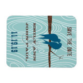 Magnet Flexible Turquoise Cute Kissing Inséparables assis dans un  (Horizontal)