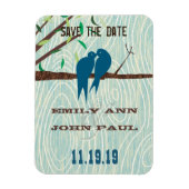 Magnet Flexible Turquoise Cute Kissing Inséparables assis dans un (Vertical)