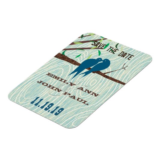 Magnet Flexible Turquoise Cute Kissing Inséparables assis dans un (Côté Gauche)