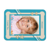 Magnet Flexible Turquoise et crème vous amour maman photo (Horizontal)