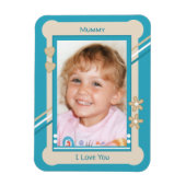 Magnet Flexible Turquoise et crème vous amour maman photo (Vertical)