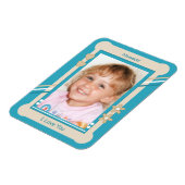 Magnet Flexible Turquoise et crème vous amour maman photo (Côté Gauche)
