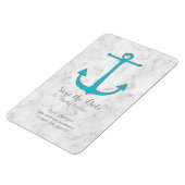 Magnet Flexible Turquoise Rustic Anchor Save the Date (Côté Gauche)