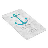 Magnet Flexible Turquoise Rustic Anchor Save the Date (Côté Droit)