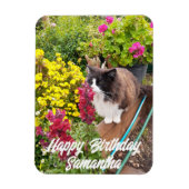 Magnet Flexible Tuxedo Chat Fleurs de Couture Chats Aimant d'anniv (Vertical)