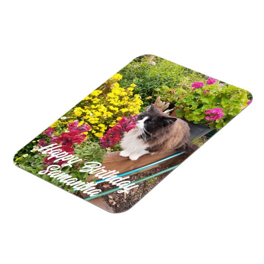 Magnet Flexible Tuxedo Chat Fleurs de Couture Chats Aimant d'anniv (Côté Gauche)