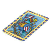 MAGNET FLEXIBLE TWEET DE COLOMBE DU QUATRE JUILLET BLEU, DRAPEAU A (Côté Gauche)