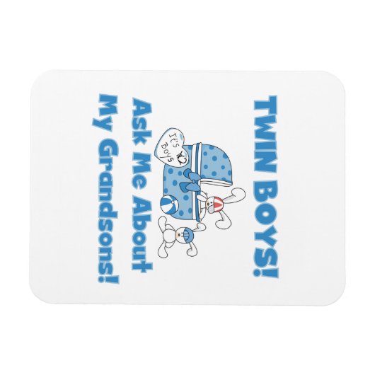 Magnet Flexible Twin Boys Grandsons Cadfts (Horizontal)