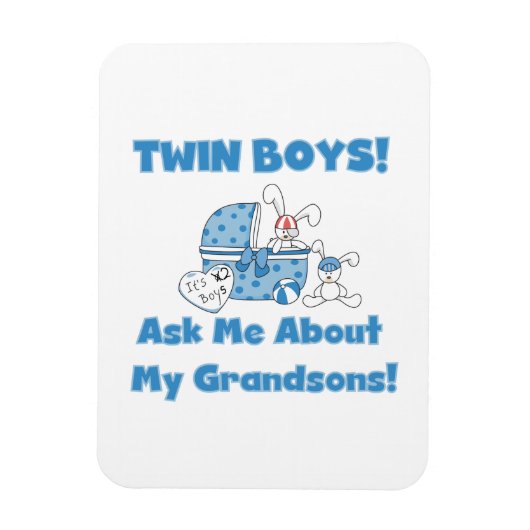 Magnet Flexible Twin Boys Grandsons Cadfts (Vertical)