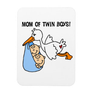 Magnet Flexible Twin Boys Maman Cadeaux de cigognes