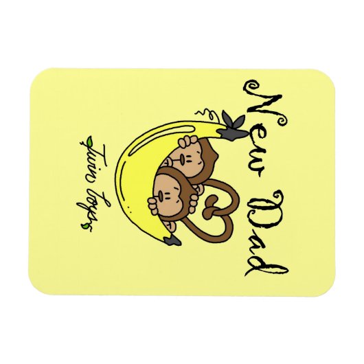 Magnet Flexible Twin Boys Singes Nouveau Papa Cadeaux (Horizontal)