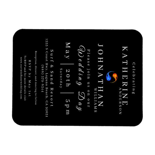 Magnet Flexible Twin Flame Faire-part de mariage- (Horizontal)