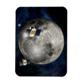 Magnet Flexible Twin Grail Spacecraft Orbitant La Lune. (Vertical)