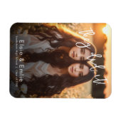 Magnet Flexible Twins Double Graduation Photo Faire-part (Horizontal)